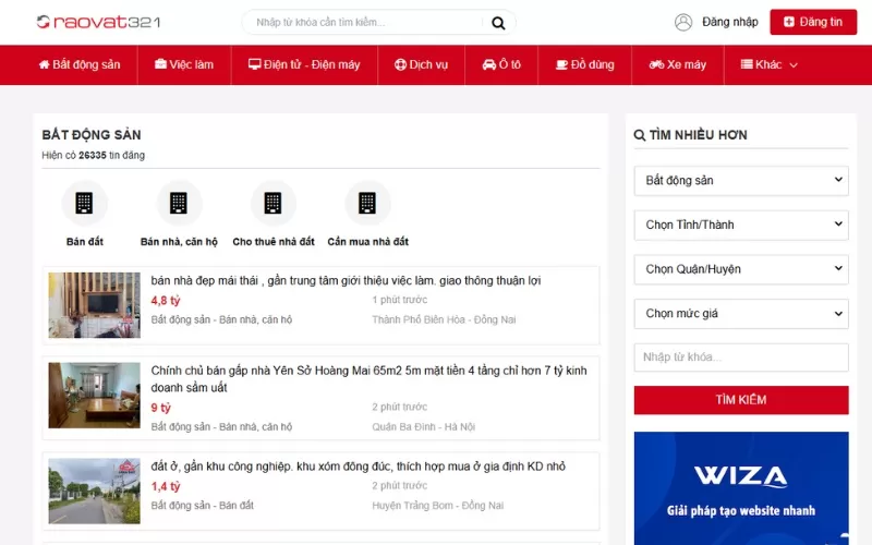 các trang web bất động sản